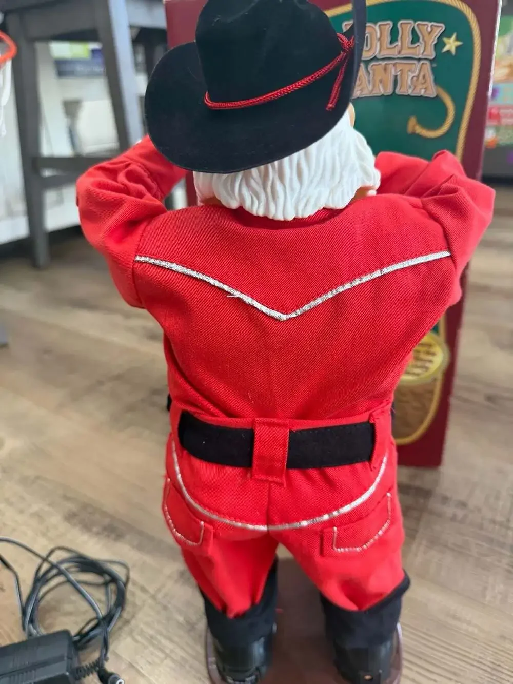Holly Jolly Rock Santa Alan Jackson Animated Dancing Cowboy VTG TESTED